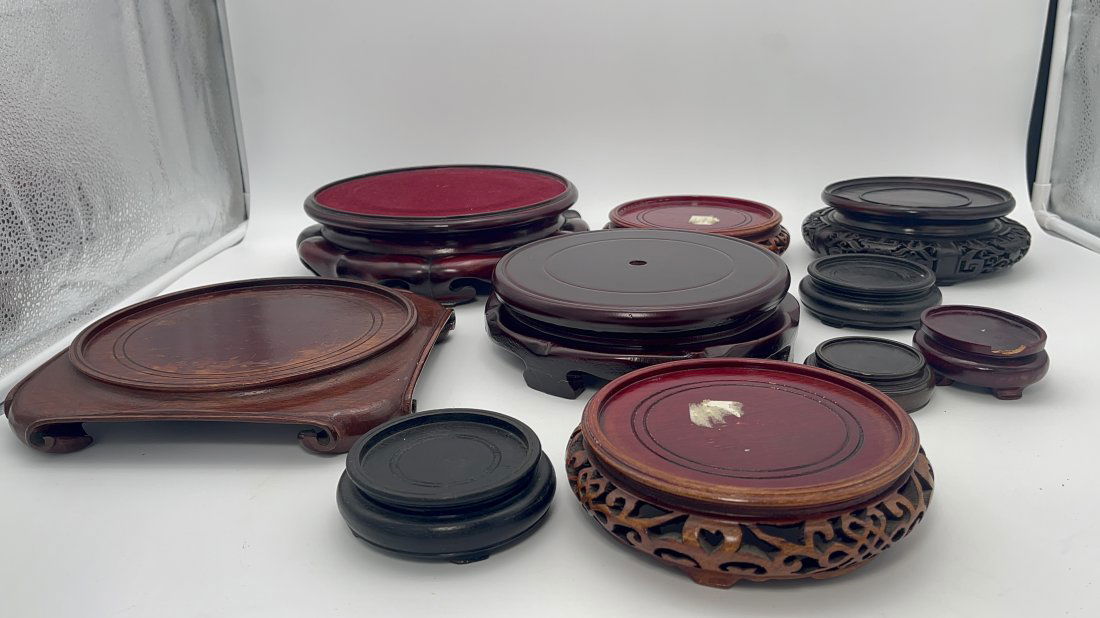 Bundle of Vintage Wood Plant Stands I Plant Holders I Wood Plant Holders I Round Plant Holder (1 of 15)