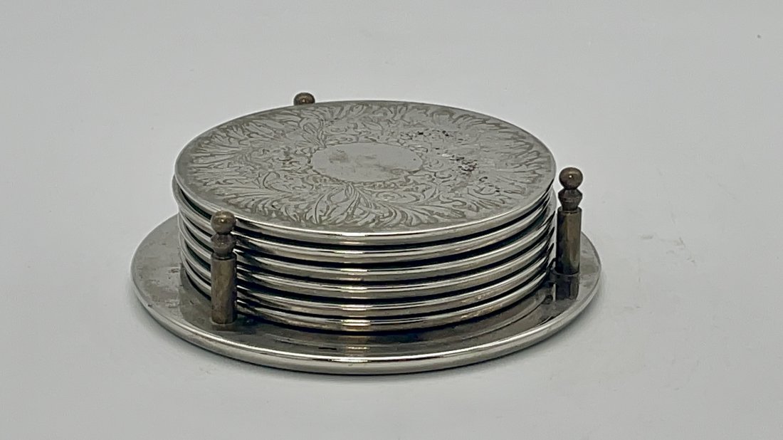 Set of metal coasters I Vintage drink coasters I Coffee coaster I Tea coaster I Table coasters (1 of 11)