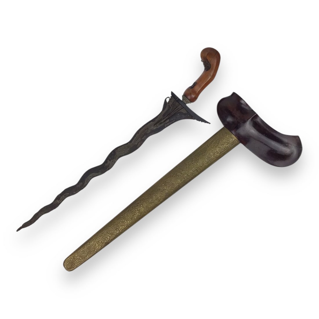 Indonesian Javanese 18-19thC Pamor Meteorite Blade Keris Kris Collector Quality Dagger Gilded Sheath (1 of 16)