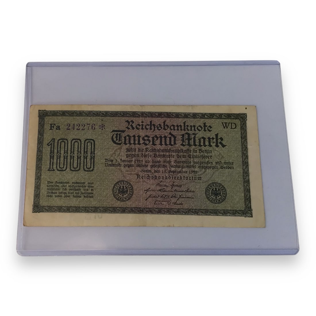 1922 German 1000 Mark Reichsmark Anti-Semitic Banknote - Gradable! (1 of 4)