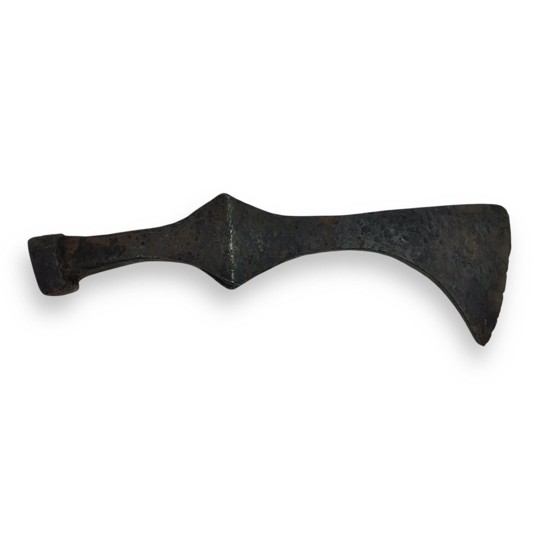 Viking Warrior Battle Axe - Non-Excavated, Circa 8th-12th Century: This non-excavated Scandinavian Viking battle axe dates between the 8th and 12th centuries, a period synonymous with Norse seafaring conquests and warrior expansion. Measuring 9 1/8 inches in length a