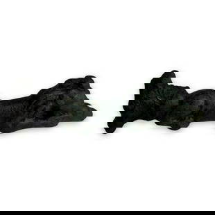 Unique Bronze Age Iron Sword Hilt – “Sleeping Lion” Design – Blade Lost to Time: This rare and evocative artifact is the surviving hilt of an ancient Bronze or Early Iron Age sword, expertly cast in the form of a sleeping lion. Likely once affixed