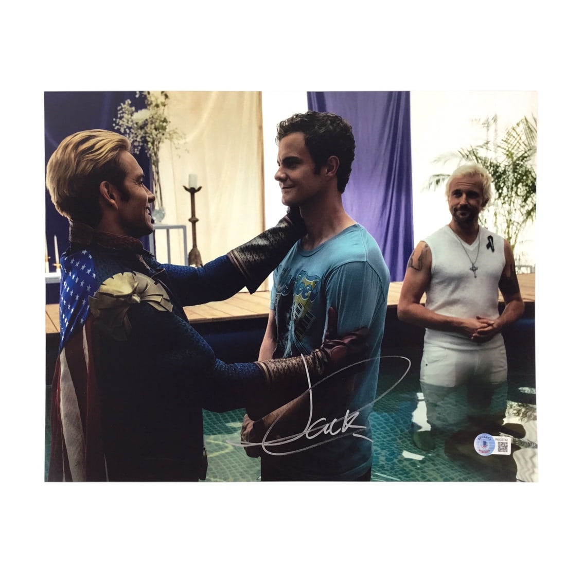 Jack Quaid Signed 11x14 Photo - Hughie Campbell in The Boys (Beckett Certified): Here is a signed 11x14 photograph of Jack Quaid in his breakout role as Hughie Campbell from The Boys. Hughie's transformation from an ordinary man into a reluctant hero captures the dark, satirical e