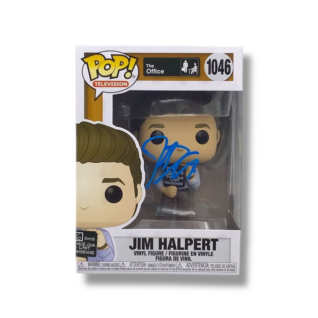 Signed Jim Halpert The Office (#1046) Funko POP! | Signed by John Krasinski (Beckett Certified): "Bears. Beets. Battlestar Galactica." Own a true piece of television history with this The Office #1046 Jim Halpert Funko POP!, personally signed by John Krasinski, the actor who brought one of pop cu