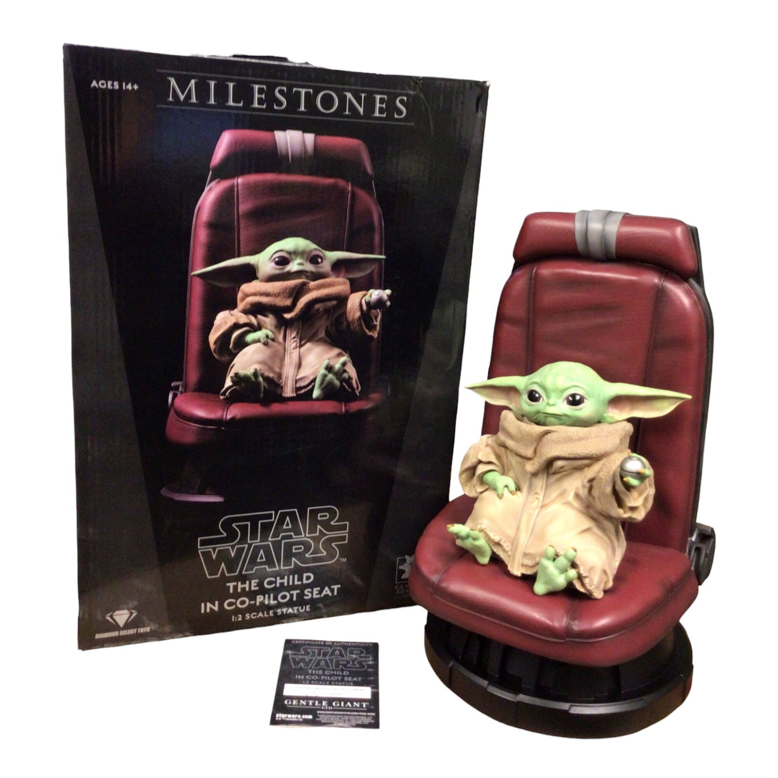 Star Wars The Child in Co-Pilot Seat Statue - Gentle Giant: A fan-favorite character brought to life in stunning detail, this limited edition 1:2 scale statue of The Child (Grogu) from The Mandalorian captures the charm of the galaxy's most beloved companion.