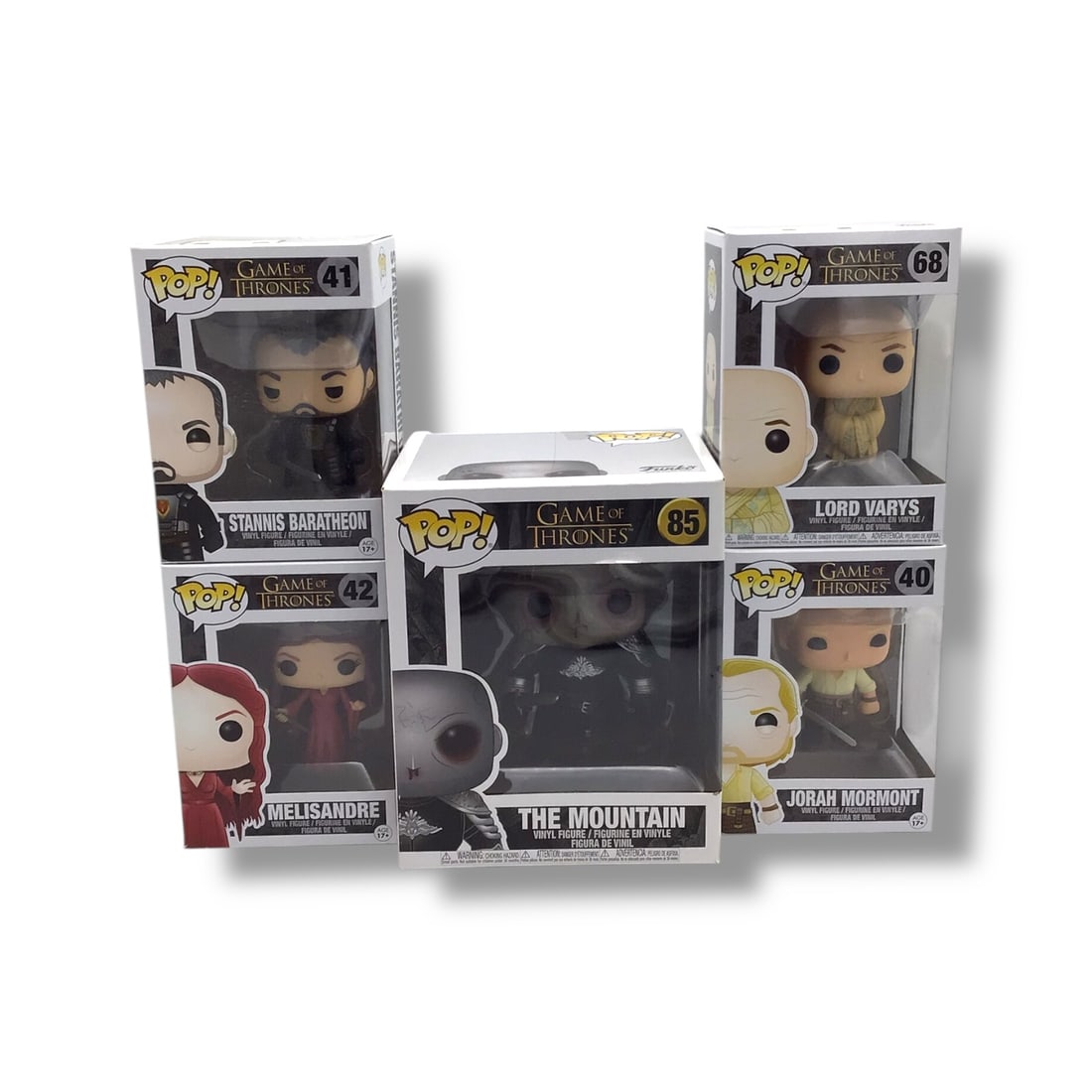 Game of Thrones: Legends of Ice and Fire Funko POP! Lot - FIVE Figures!: Bring the magic and menace of Game of Thrones into your collection with this five-piece Funko POP! set, featuring some of the saga's most unforgettable figures. Included are The Mountain, Melisandre,