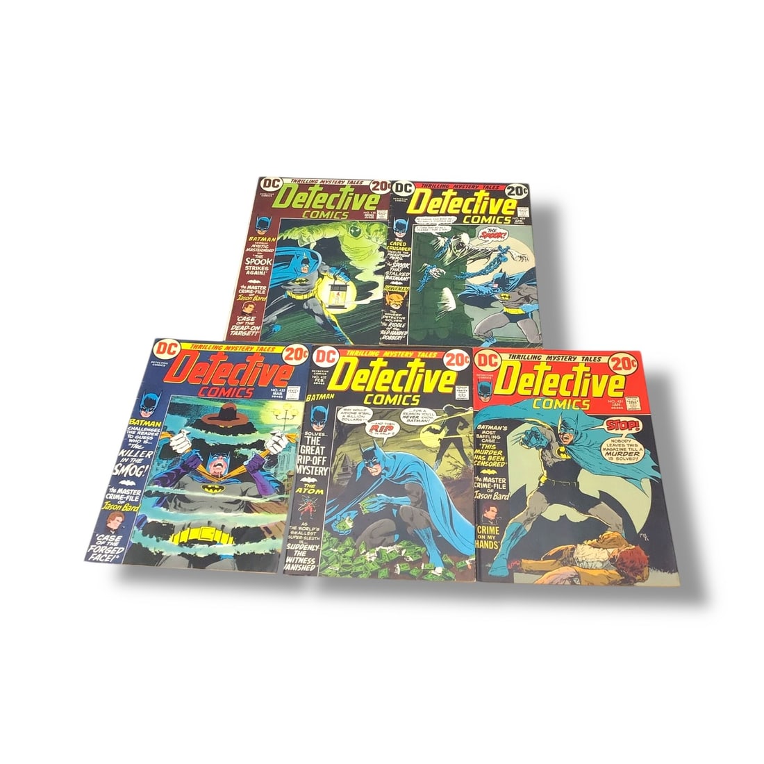 Batman Detective Raw Comics Lot: Issues #431-435 (1973): An outstanding five-issue run of Detective Comics from 1973, spotlighting the Dark Knight during the Bronze Age of DC storytelling. Includes consecutive issues #431 (Jan), #432 (Feb), #433 (Mar), #434