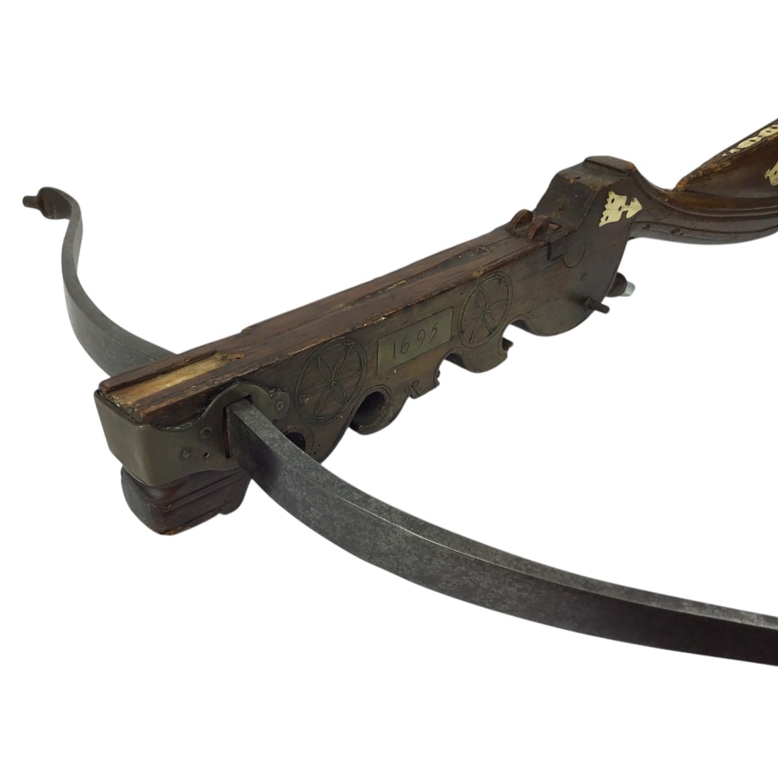 Medieval Crossbow Dated 1695 Dated w/ Bone Inlaid and RARE Engraved Owner Initials (1 of 20)