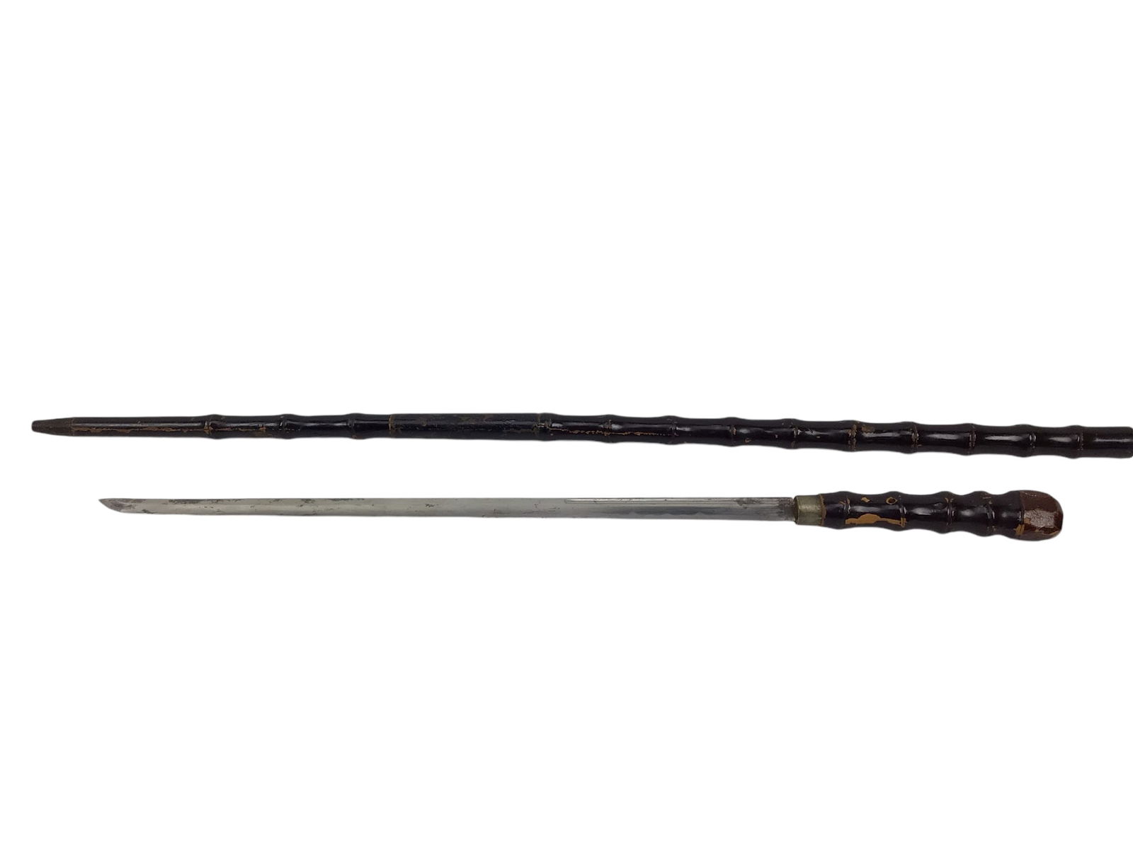 Japanese Gentleman's Sword Cane 18th-19th C. Very Early Fullered Blade with Areas of Nice Active (1 of 6)