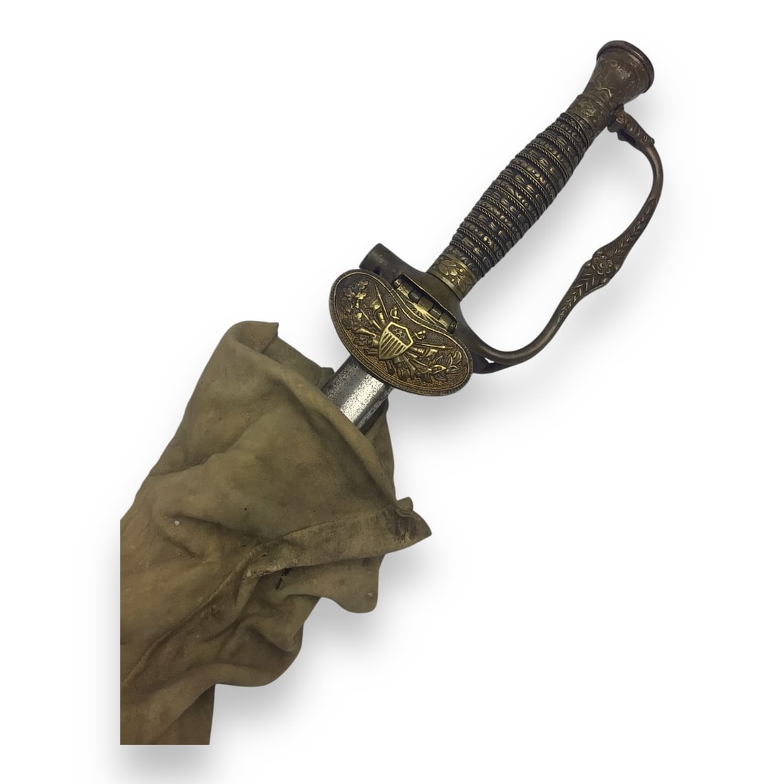 U.S. Civil War 1860 Model Whistle Sword Named to J. A. Joel & Co with Sheath and Bag (1 of 20)
