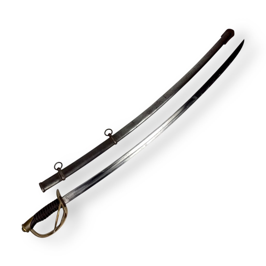 U.S. Civil War 1864 Cavalry Sword Marked C.E.W. Emerson, Trenton NJ with Sheath (1 of 20)