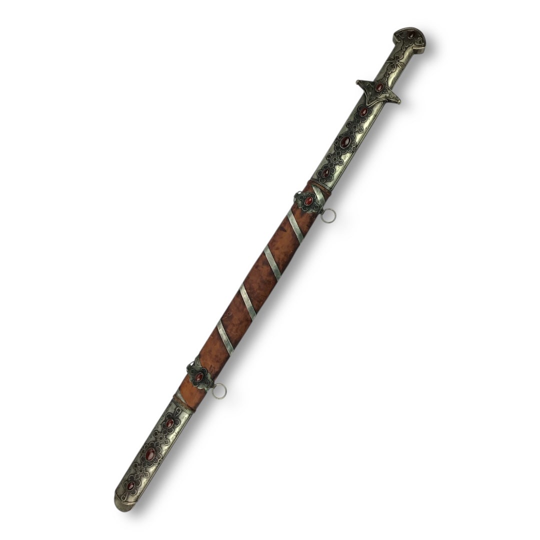 Russian Bukhara Silver Sword with Karelian Birch Accents - "C.G." Blade Mark (1 of 20)