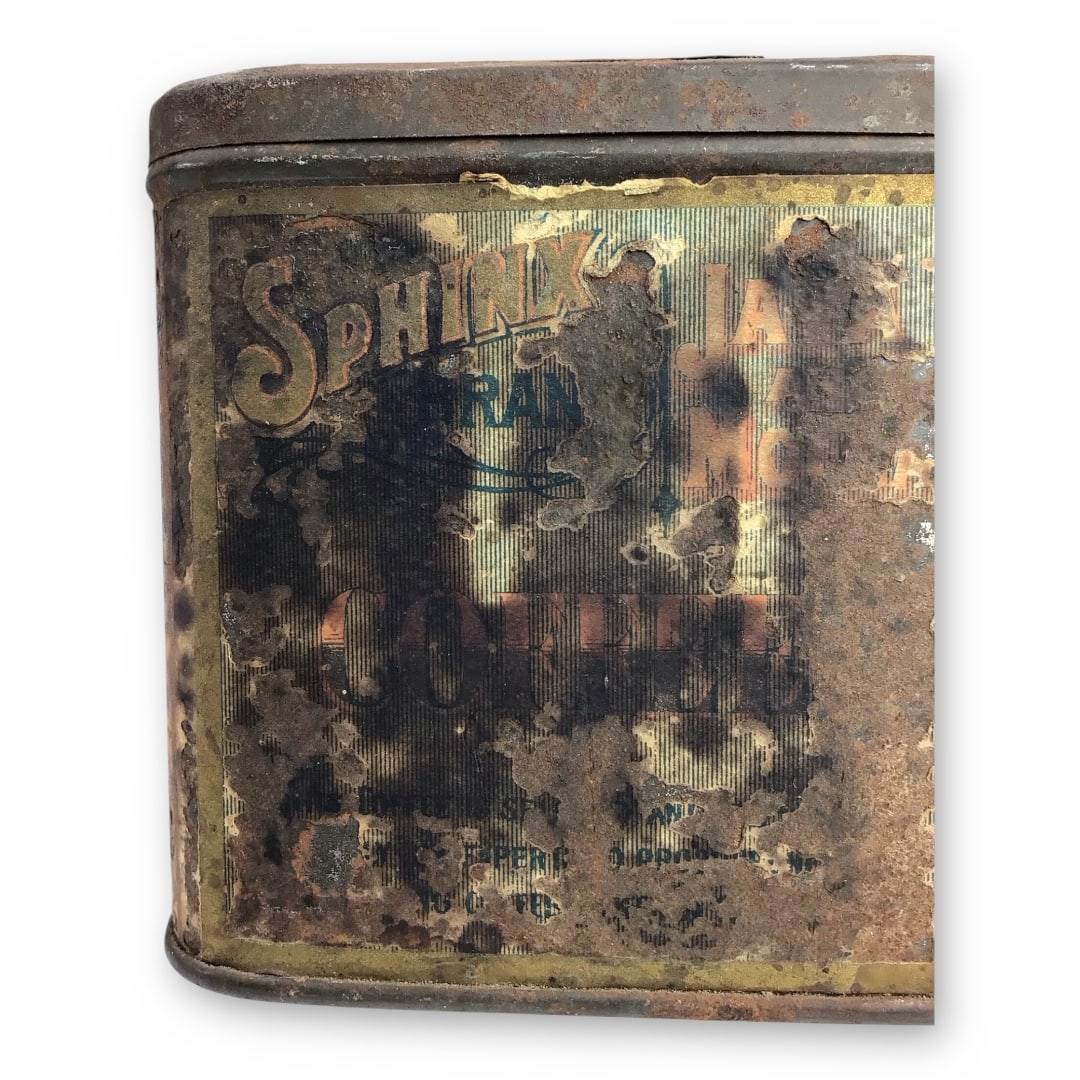 Antique Sphinx Brand Java and Mocha Coffee Tin Grinder - 2