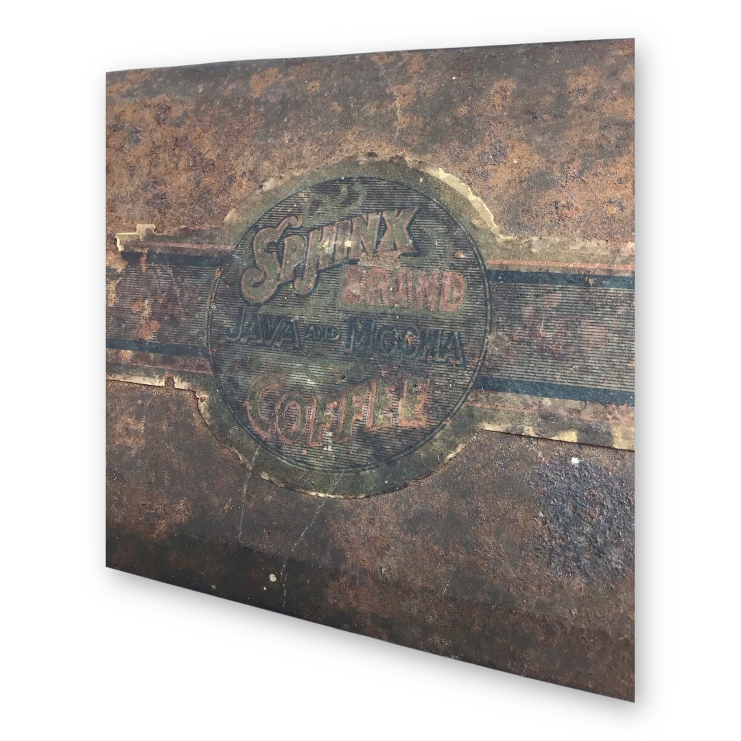 Antique Sphinx Brand Java and Mocha Coffee Tin Grinder - 5