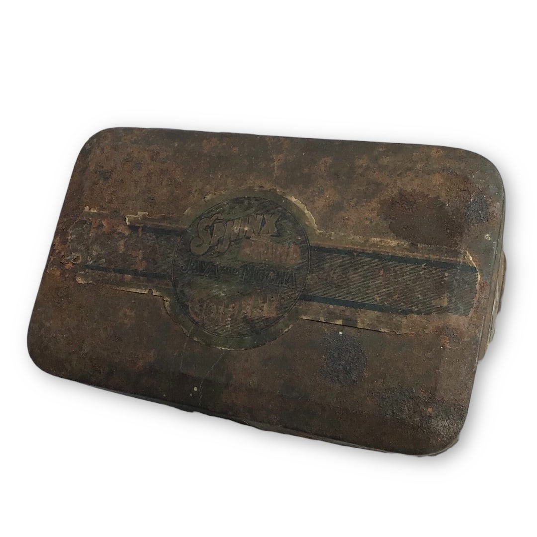 Antique Sphinx Brand Java and Mocha Coffee Tin Grinder - 7