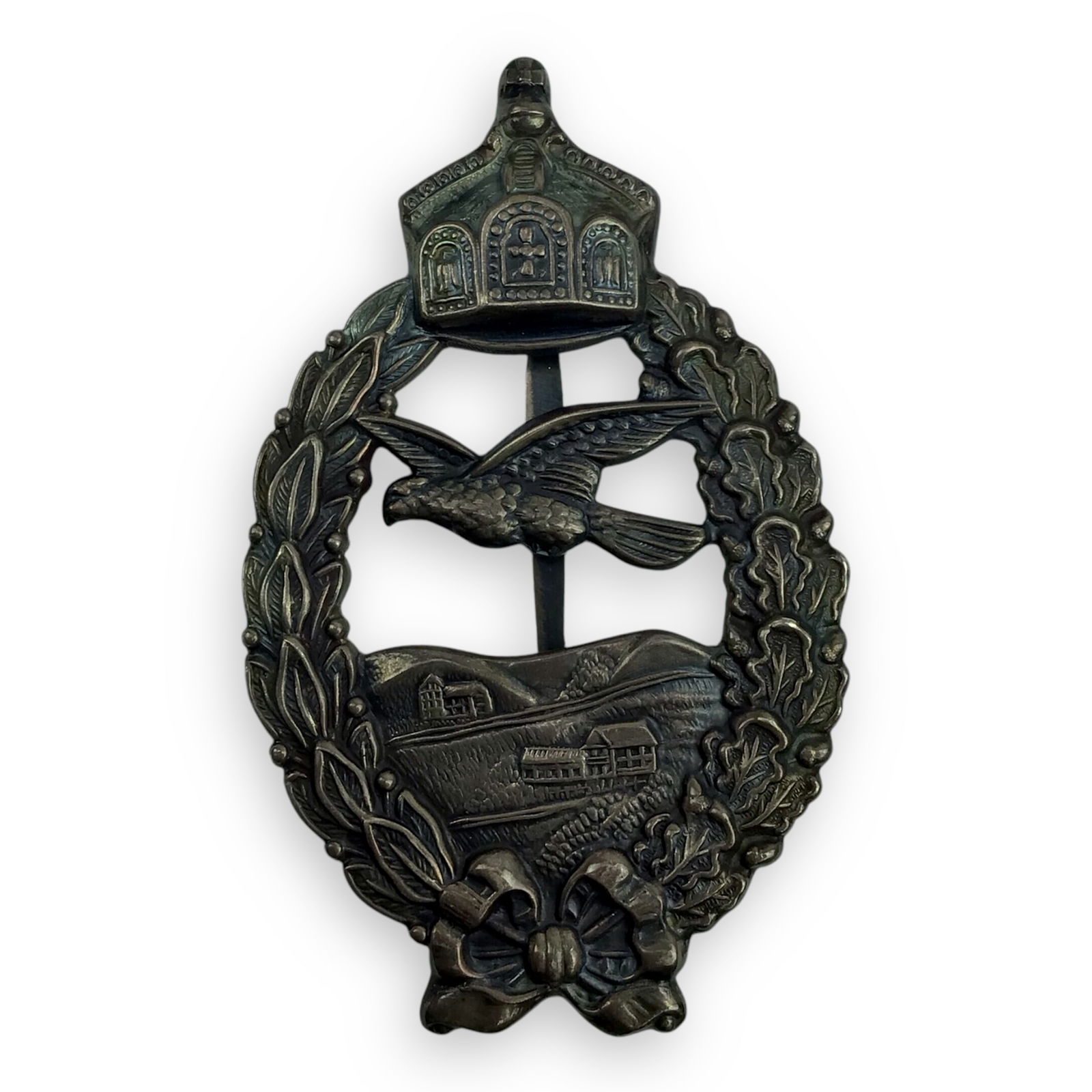 Imperial Germany Commemorative Flyer's Badge (Prussia) - Air Service Retirement Award: This is a German World War I-era Imperial Commemorative Flyer’s Badge, issued by the Kingdom of Prussia to retired flight personnel of the German Army Air Service (Luftstreitkräfte). Re