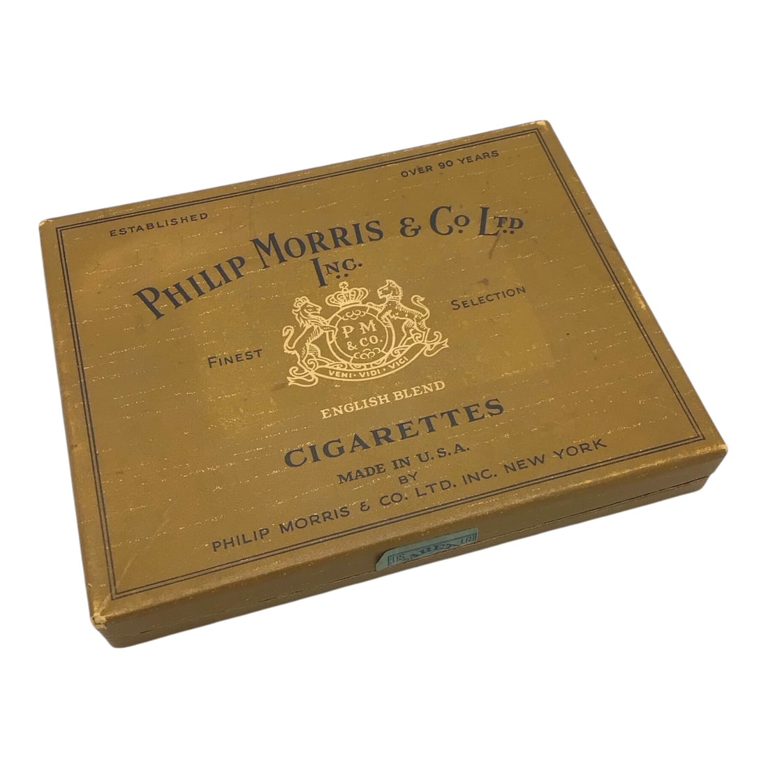 Vintage Philip Morris "Flat 50" English Blend Cigarette Box (1 of 3)