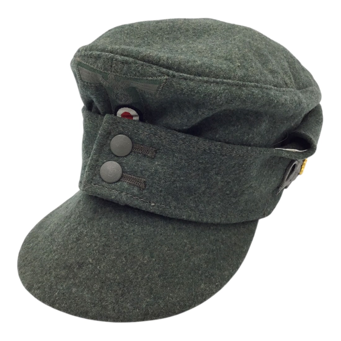Mint German WW2 Heer Gebirgsjager EM Mountain Troops Cap Size 57: This outstanding German WWII Heer Gebirgsjager EM cap is a textbook example preserved in exceptional, near-mint condition. Constructed from fine German wool, the cap features a leather sweatband, cott