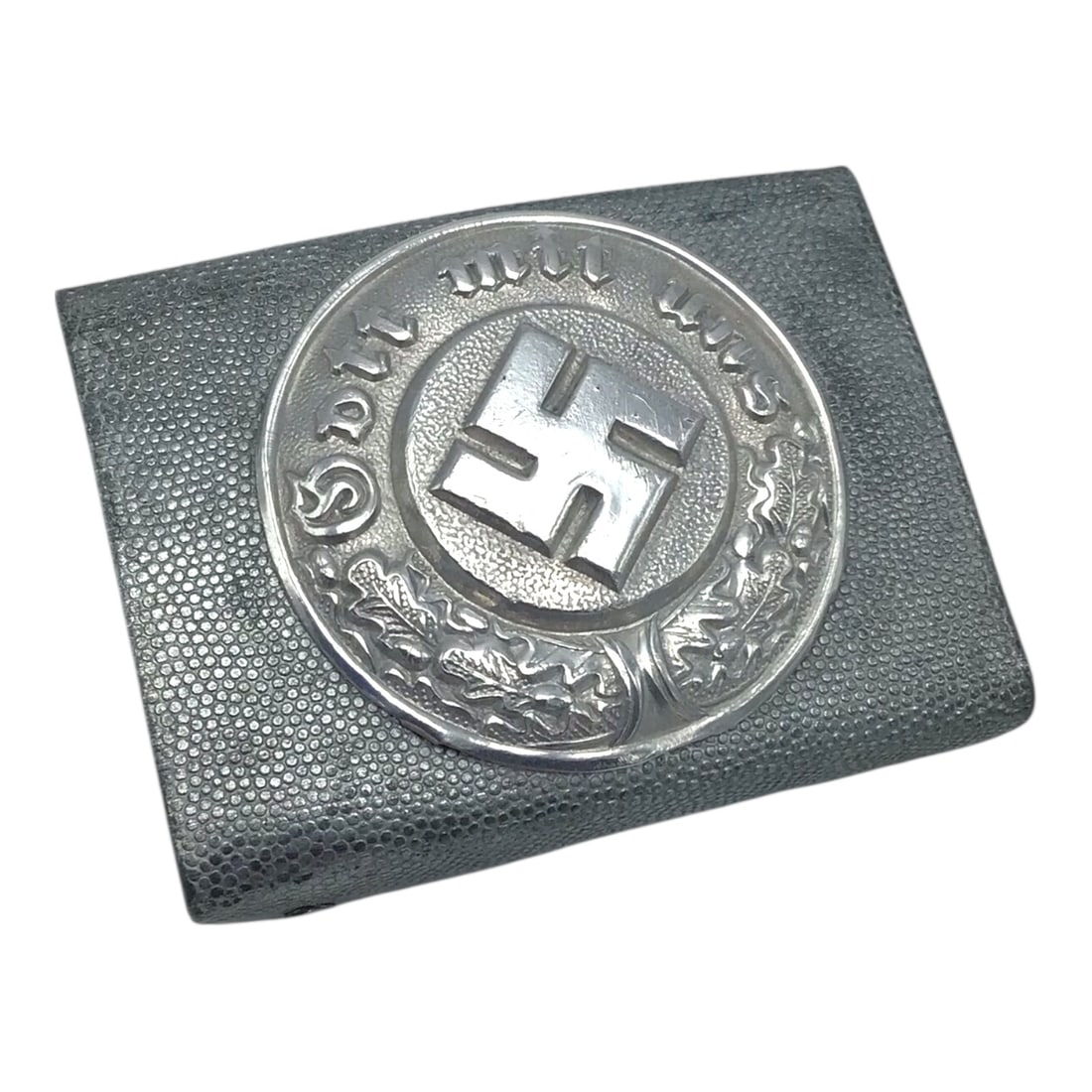German German WW2 Combat Police Polizei Aluminum NCO Belt Buckle: This superb German WWII Ordnungspolizei aluminum NCO belt buckle is a heavy, multi-piece construction example preserved in mint condition. Though unmarked, the buckle retains all original components,