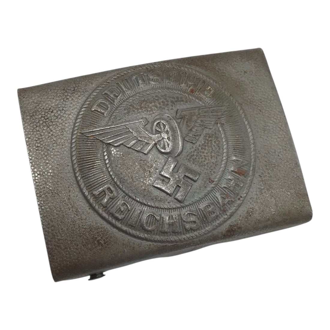 German National Railway Police - A Very Rare WW2 Buckle in Mint Condition!: This rare German WWII National Railway Police belt buckle is an outstanding example preserved in near-mint condition, exhibiting only the lightest wear consistent with age. The buckle is unmarked, as