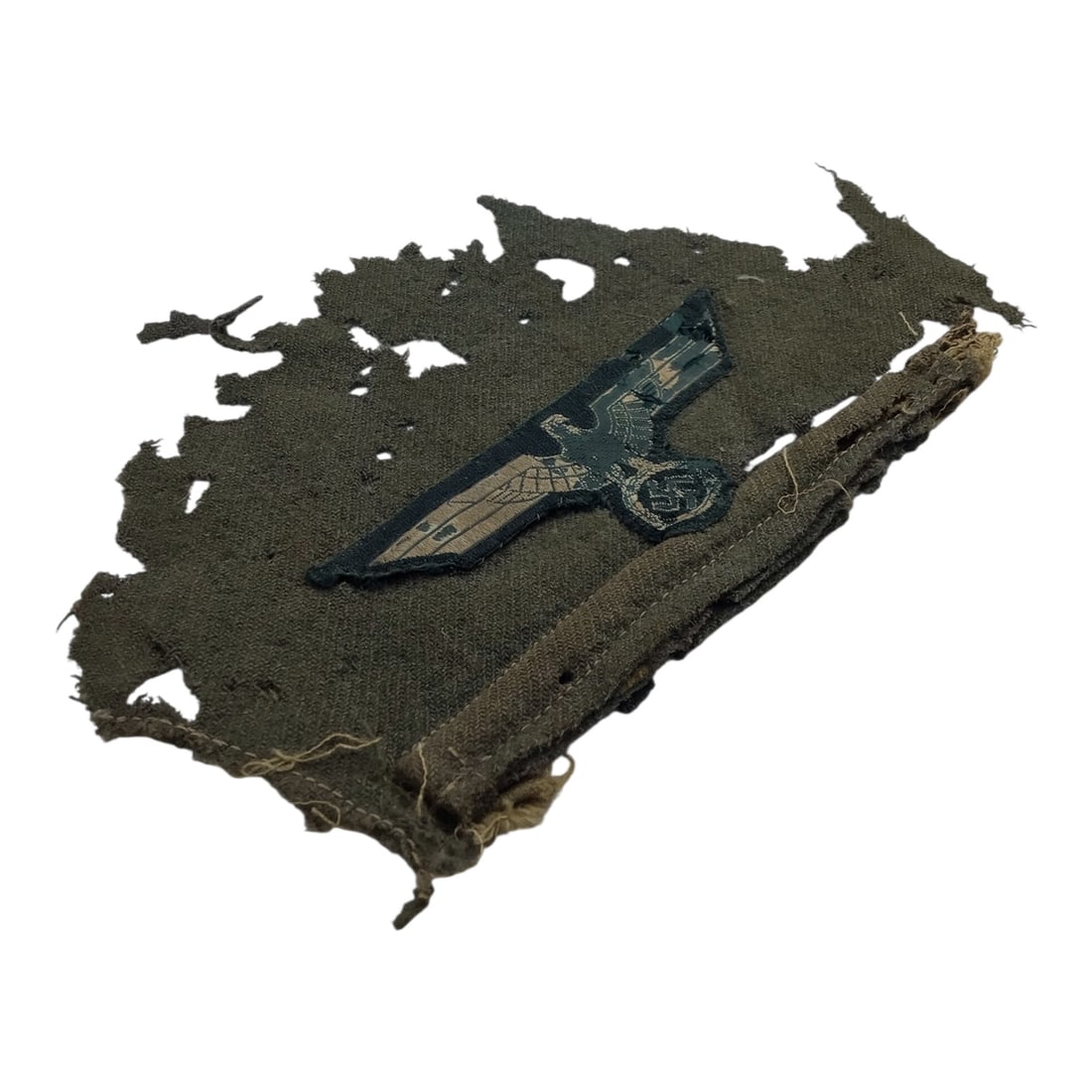 German Heer Breast Eagle Patch Uniform Removed Field Worn Example - WW2 - 2