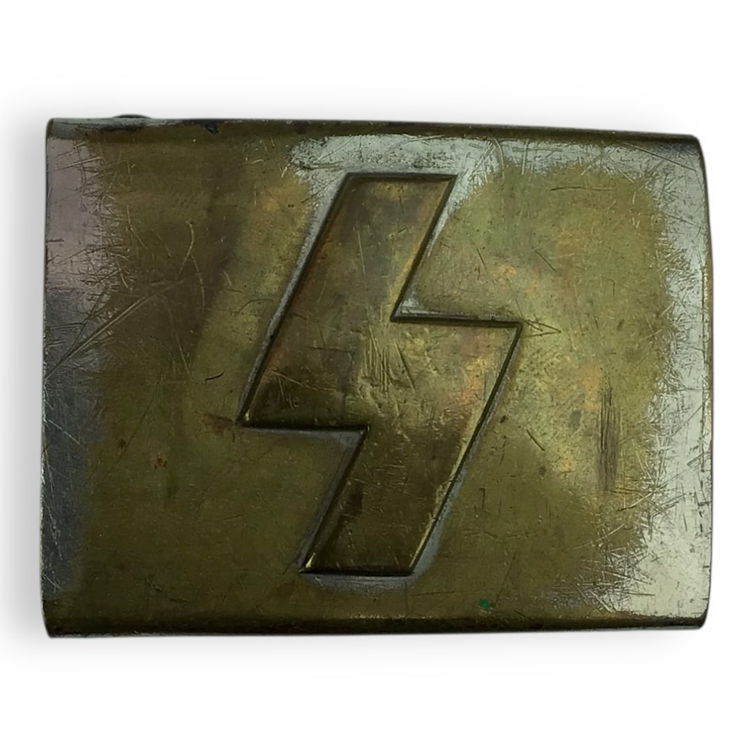 German Deutsche Jungvolk Belt Buckle - RZM Marked MA 45 - WW2: This is a German Deutsche Jungvolk belt buckle issued to members of the Deutsche Jungvolk, the junior branch of the Hitler Youth for boys aged 10 to 14. The buckle is constructed from stamped ste