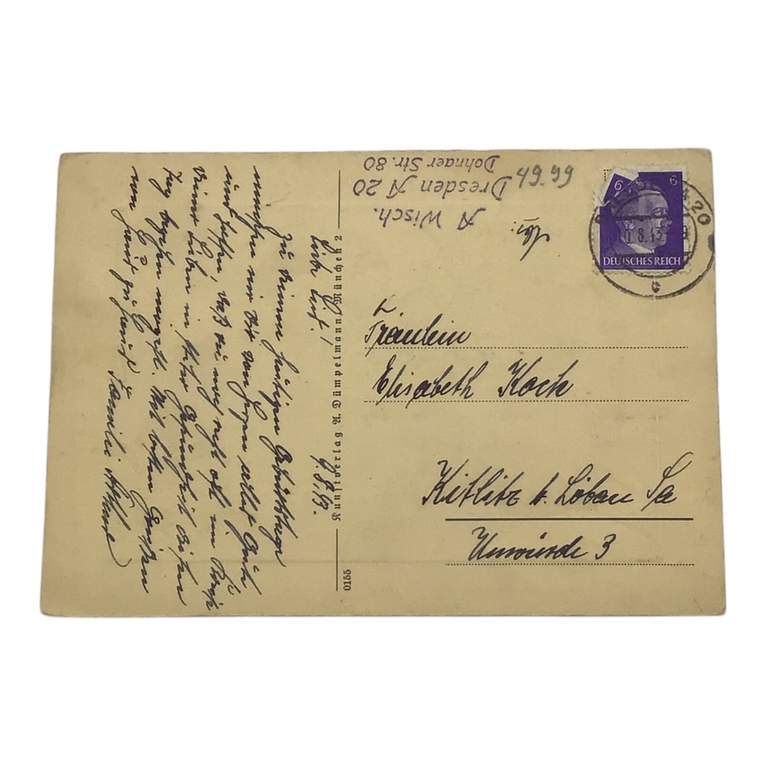 Adolf Hitler Partial Signature with Period Postcard | Rare German Third Reich Signature (1 of 6)