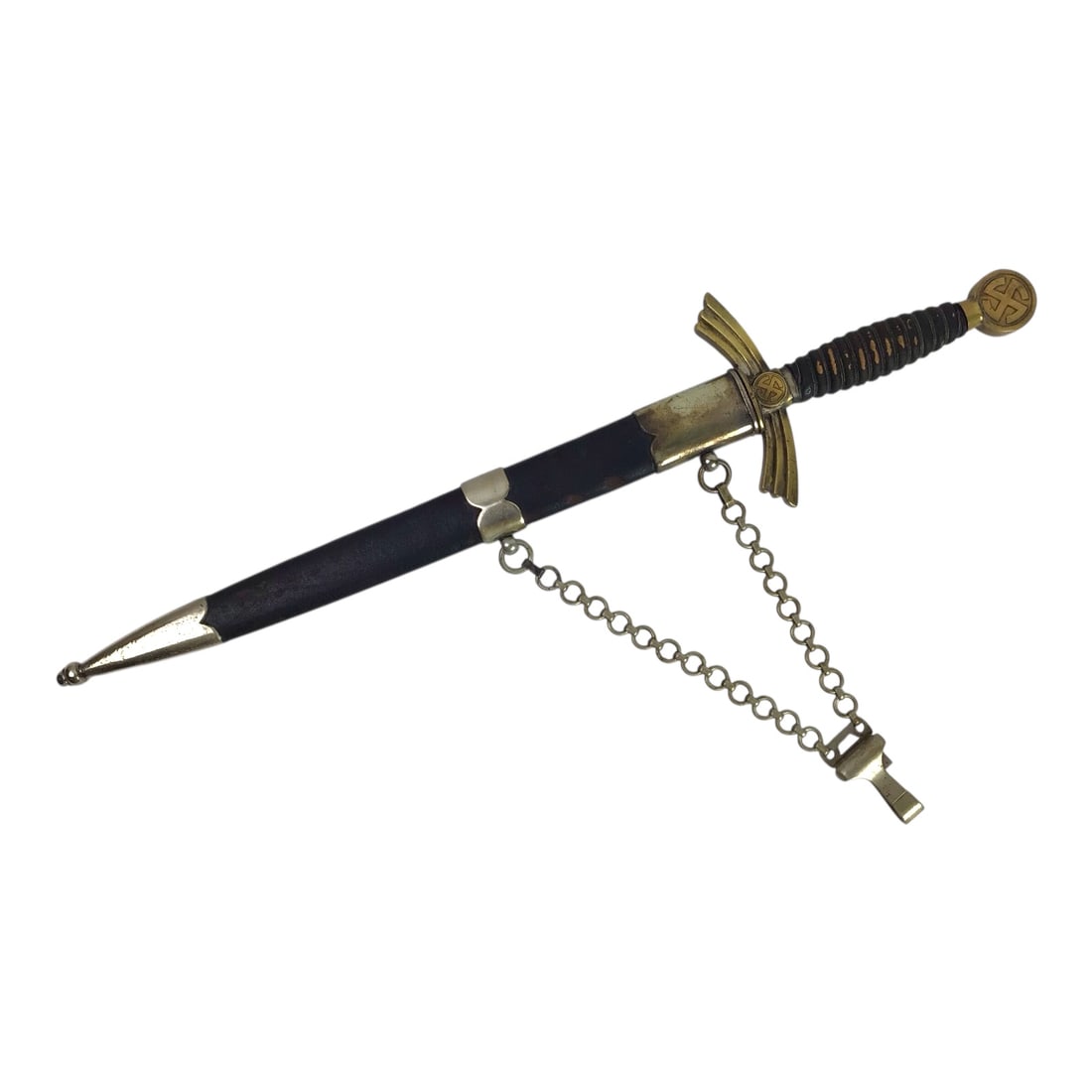 Rare & Early 1st Model Luftwaffe Dagger - Maker Marked by Gebruder Heller -German WW2: This exceptional early 1st Model German WWII Luftwaffe Officer's Dagger is a highly desirable, pre-1938 example manufactured by the rare maker Gebruder Heller GmbH, Stahlwarenfabrik of Marienthal bei