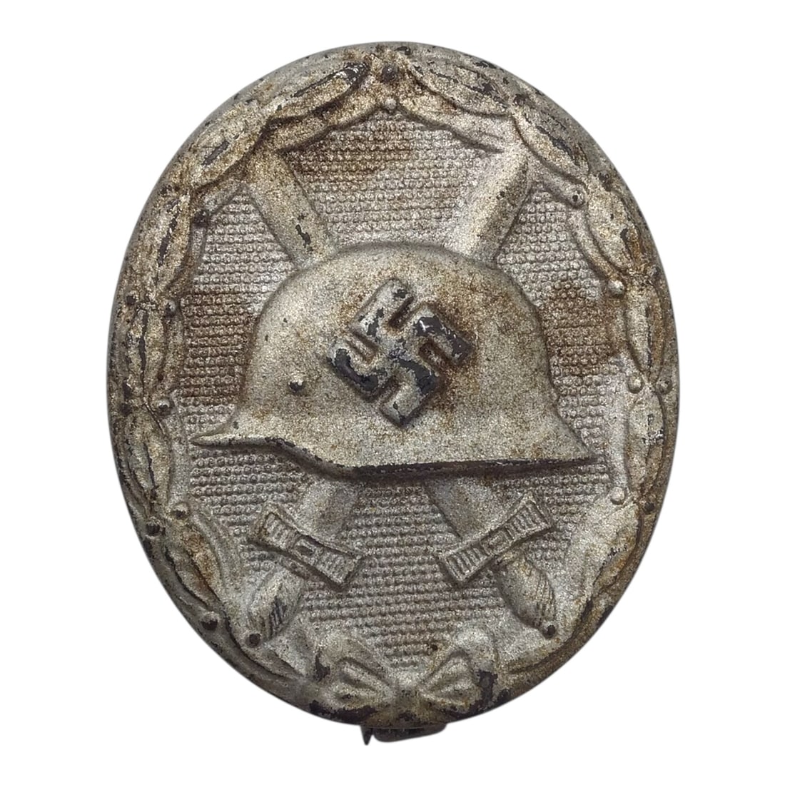 1939 Silver Wound Badge - Marked "81" on Reverse - German WW2 Award: This original German WWII 1939 Silver Wound Badge is a hollow-back example clearly marked "81" on the reverse. The badge displays correct wartime construction and form, with solid detail remaining to