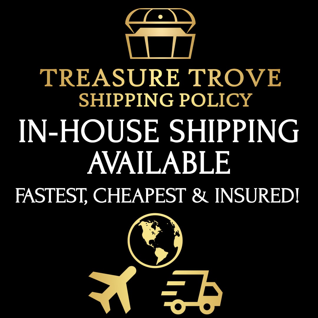Shipping Policy: In-House Shipping Available: For the most cost-effective, secure, and streamlined shipping experience, Treasure Trove Auctions strongly encourages bidders to select Buyer-Selected (In-House) Shipping at checkout. By shipping dire