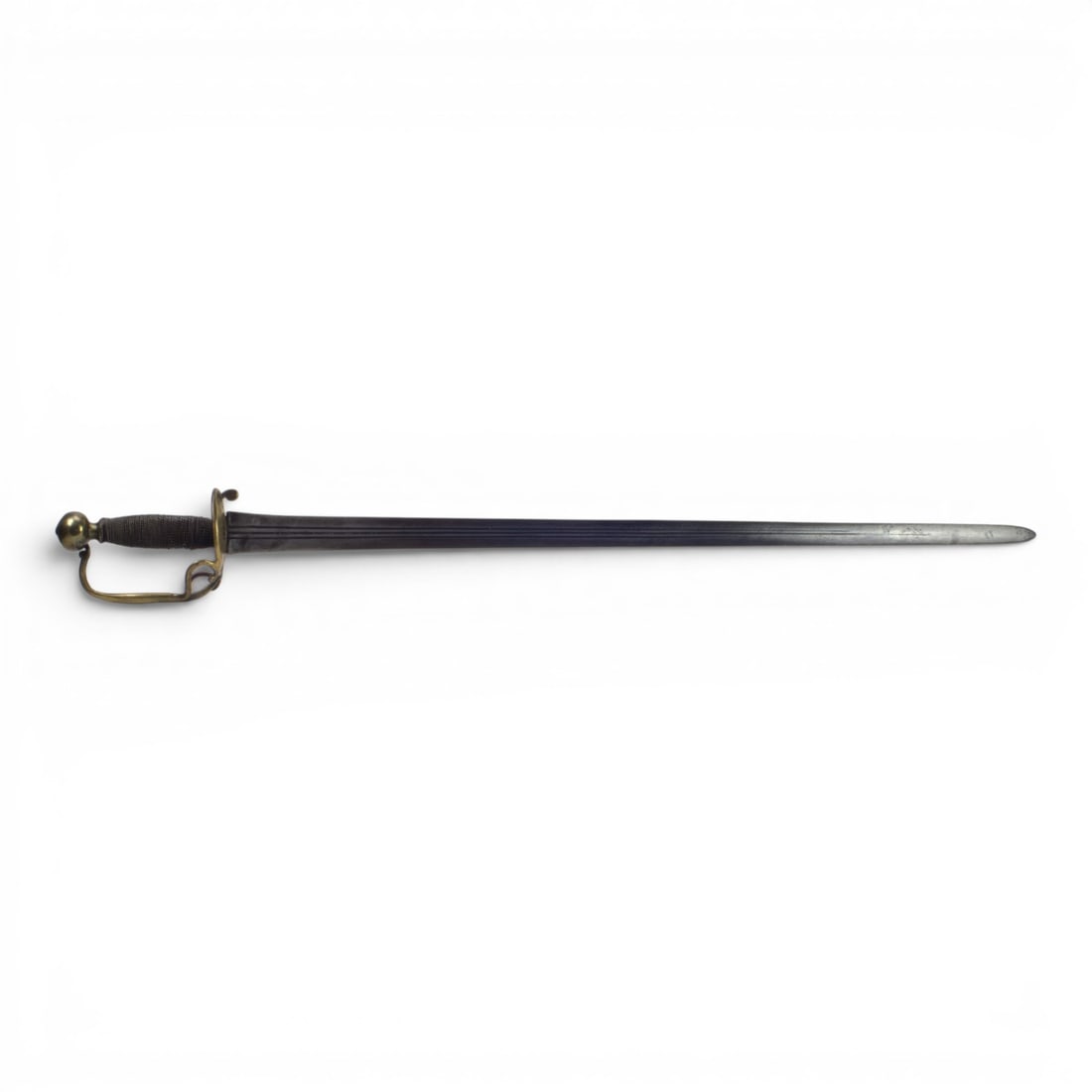 German Walloon Style Sword c.1680 with Brass Grip, Triple Fuller & Rune Marks (1 of 9)