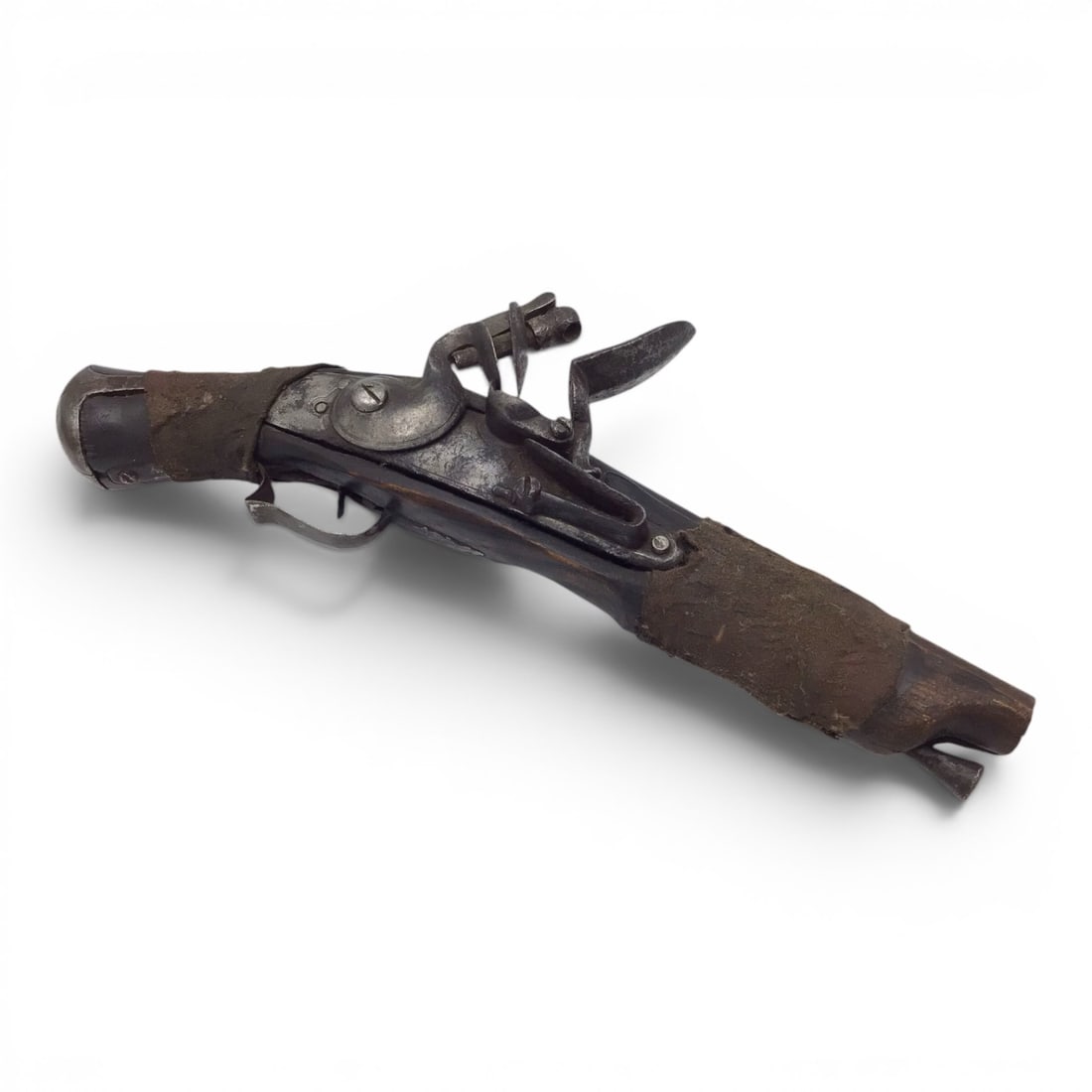 Native American Plains Flintlock Pistol with Original Hide Wrapping (1 of 20)