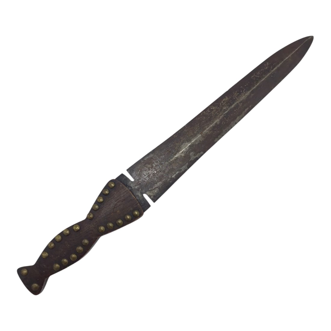 American Plains Indian Beaver Tail Brass Tacked Dagger Blackfeet Tribe circa 1850 (1 of 17)