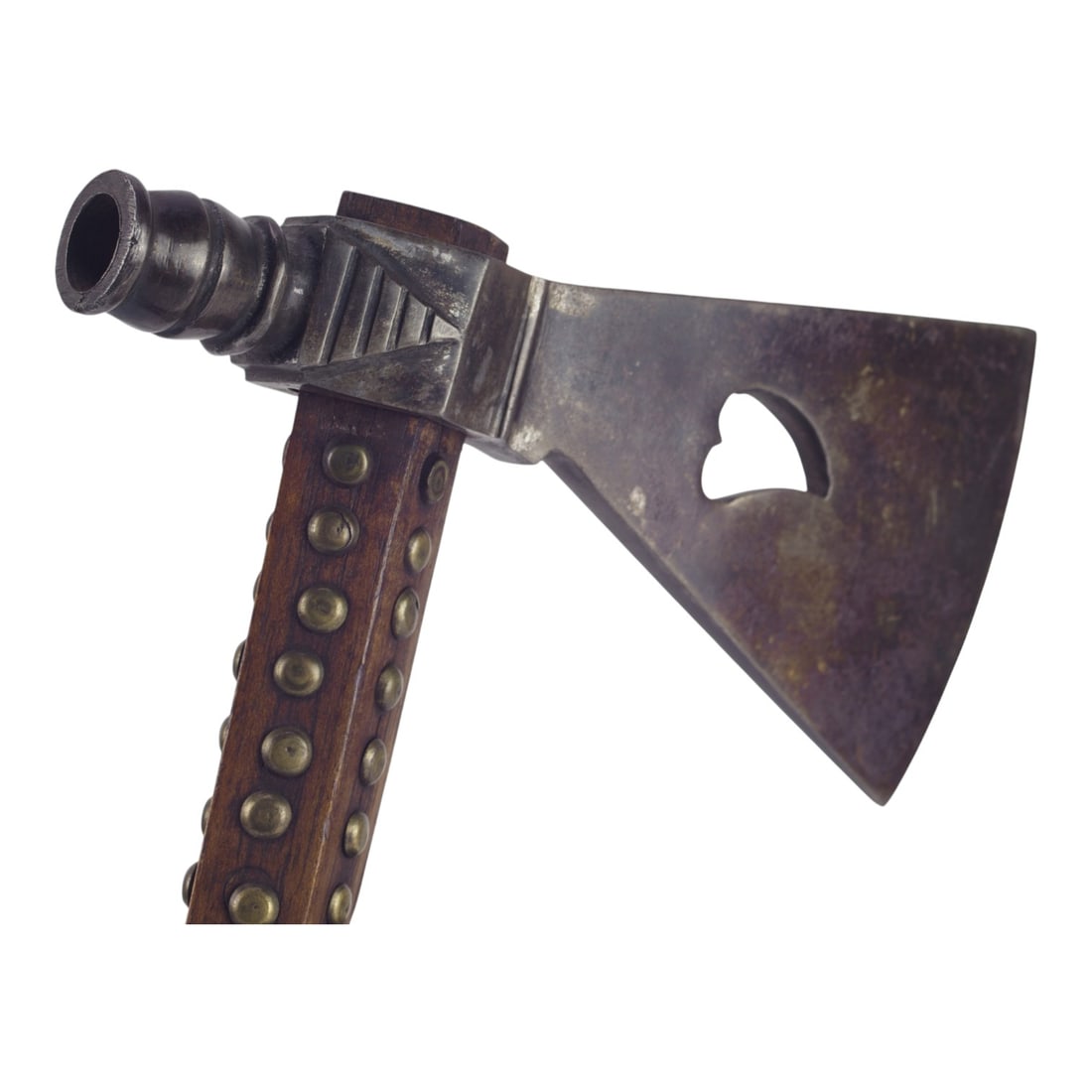 Small American Indian Peace Pipe Axe, Frontier Pipe Tomahawk Form (1 of 13)