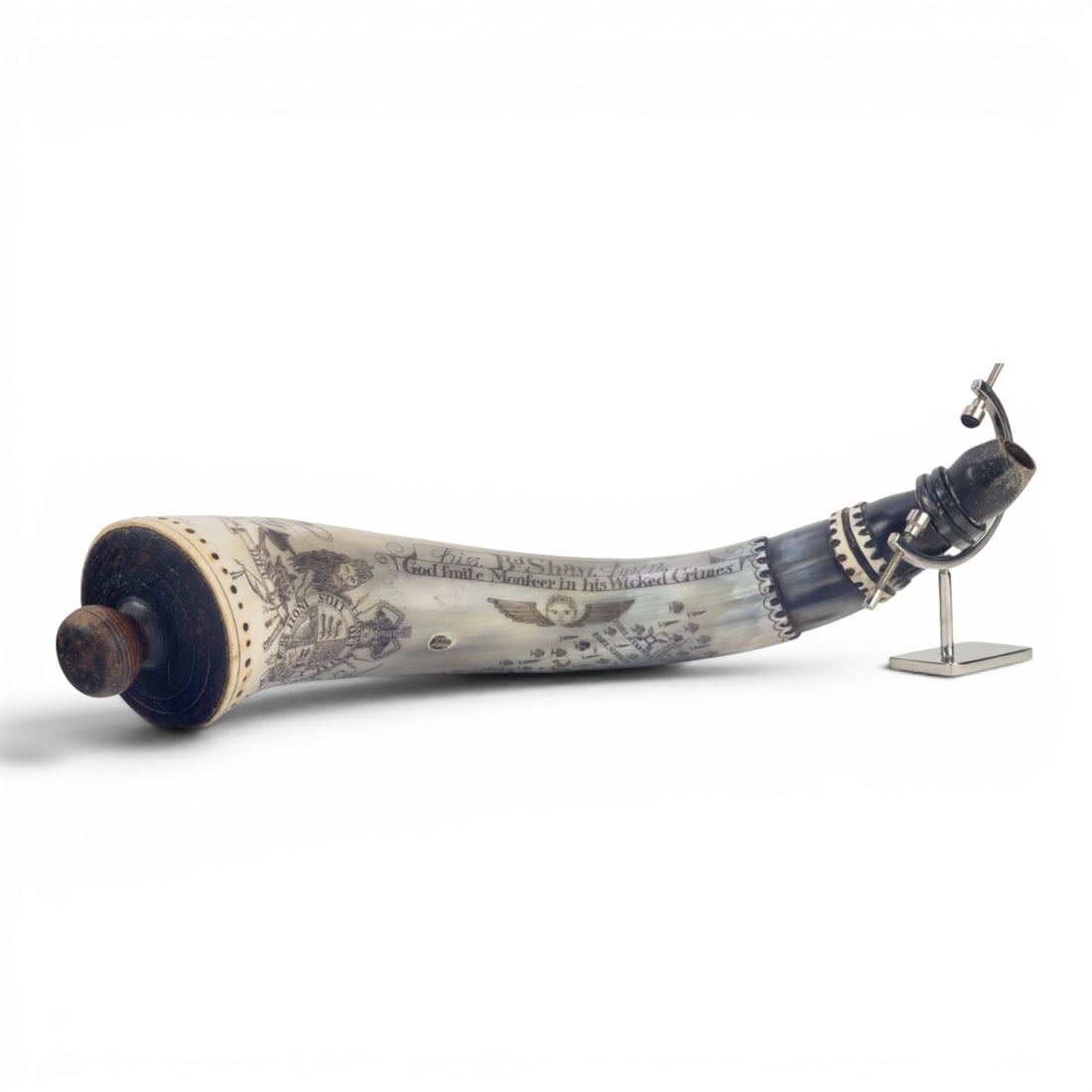 Museum Grade Revolutionary War Period Carved Scrimshaw Powder Horn w/ Beautiful Maps & Inscriptions! (1 of 14)