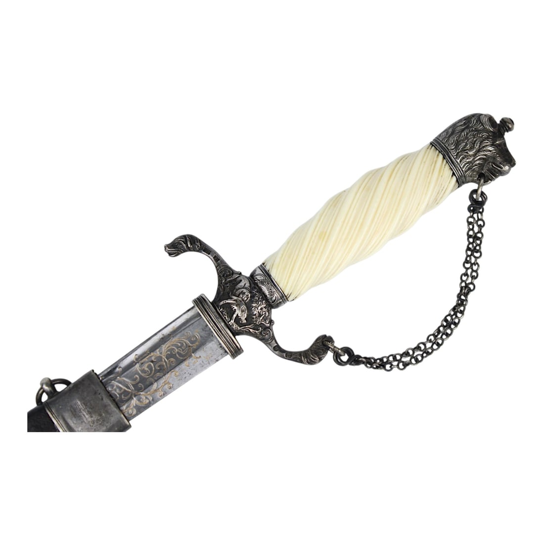 American Revolutionary War 1765 Silver Hilt Lion Head Officer Sword, Norm Flayderman Provenance (1 of 20)