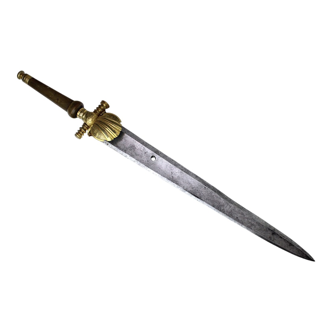 One-of-a-Kind American Revolutionary War Plug Bayonet with Sheath: This American Revolutionary War plug bayonet is described as a rare one-of-a-kind example and is accompanied by its sheath. Though the additional descriptor after “with” was not provided in th