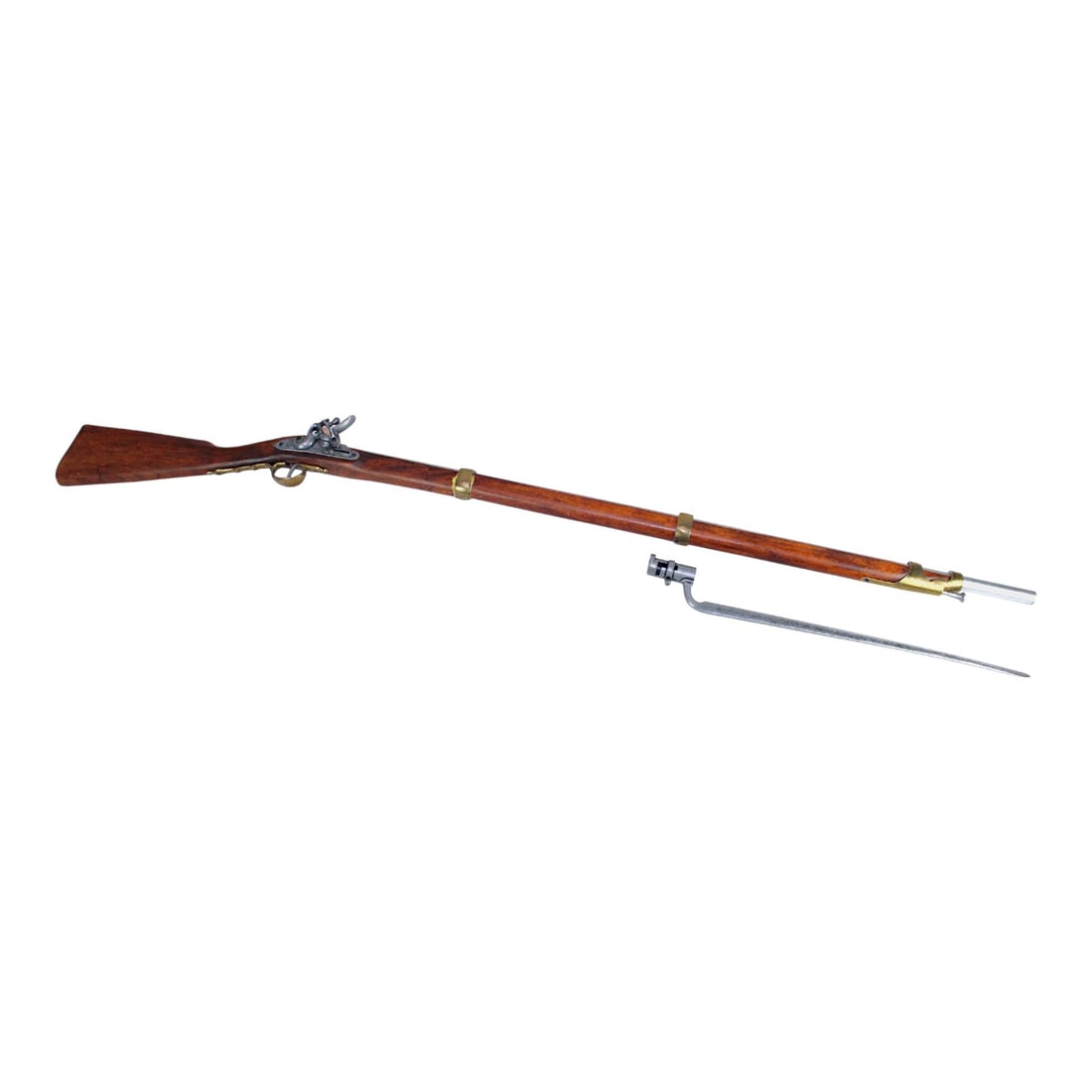 Denix Colonial Charleville Flintlock Musket with Bayonet Non-Firing Replica (1 of 11)
