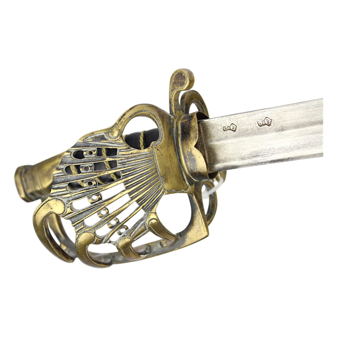 French Dragoon Officer’s Saber, 1789 Louis XVI Era with Original Scabbard: This exceptional French Dragoon officer’s saber dates to circa 1789, at the end of the reign of King Louis XVI of France. The saber features a battle guard with a decorative guard element represen