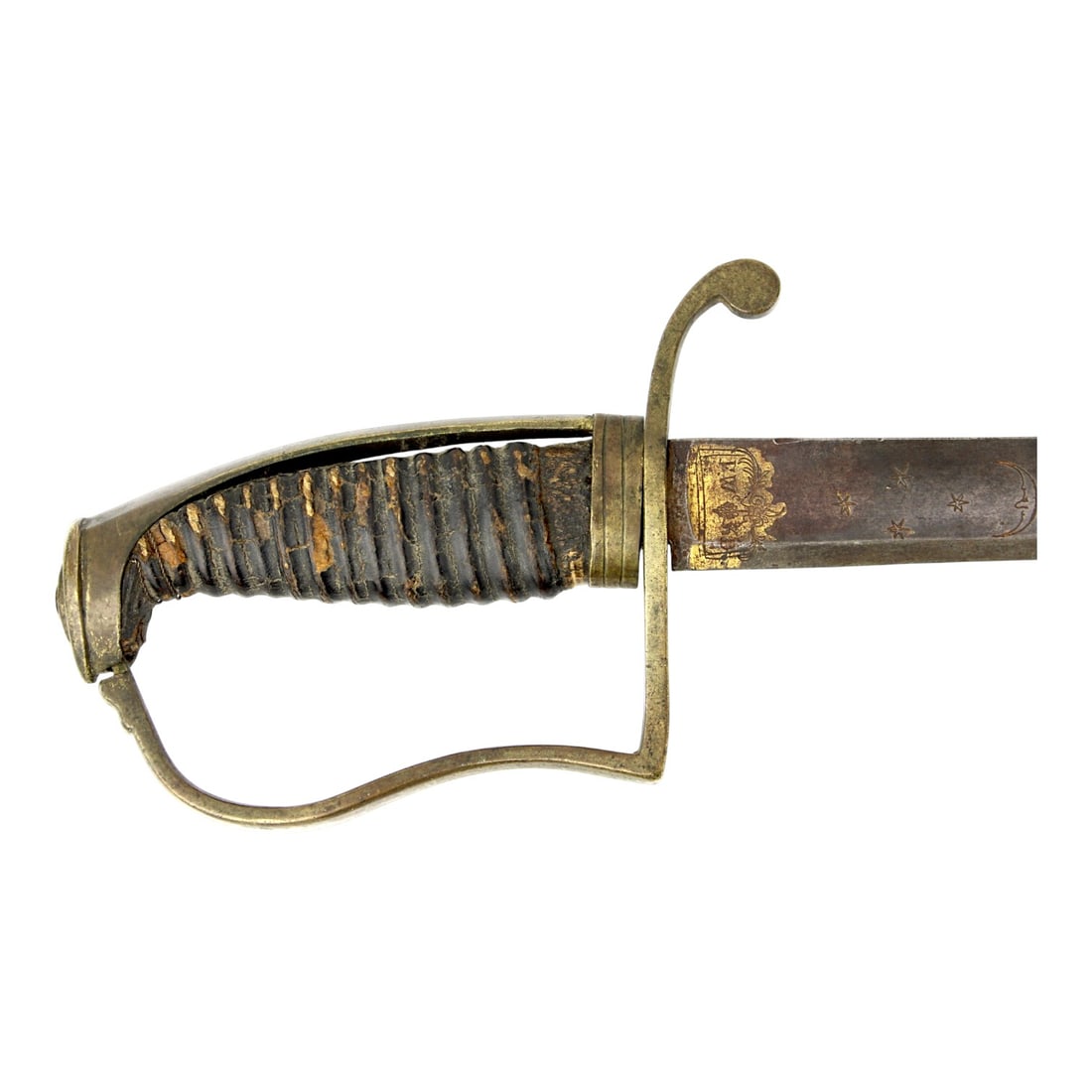Napoleonic Cavalry Sword c.1805 with Turk’s Head, Brass Scabbard & FWKD Mark (1 of 17)