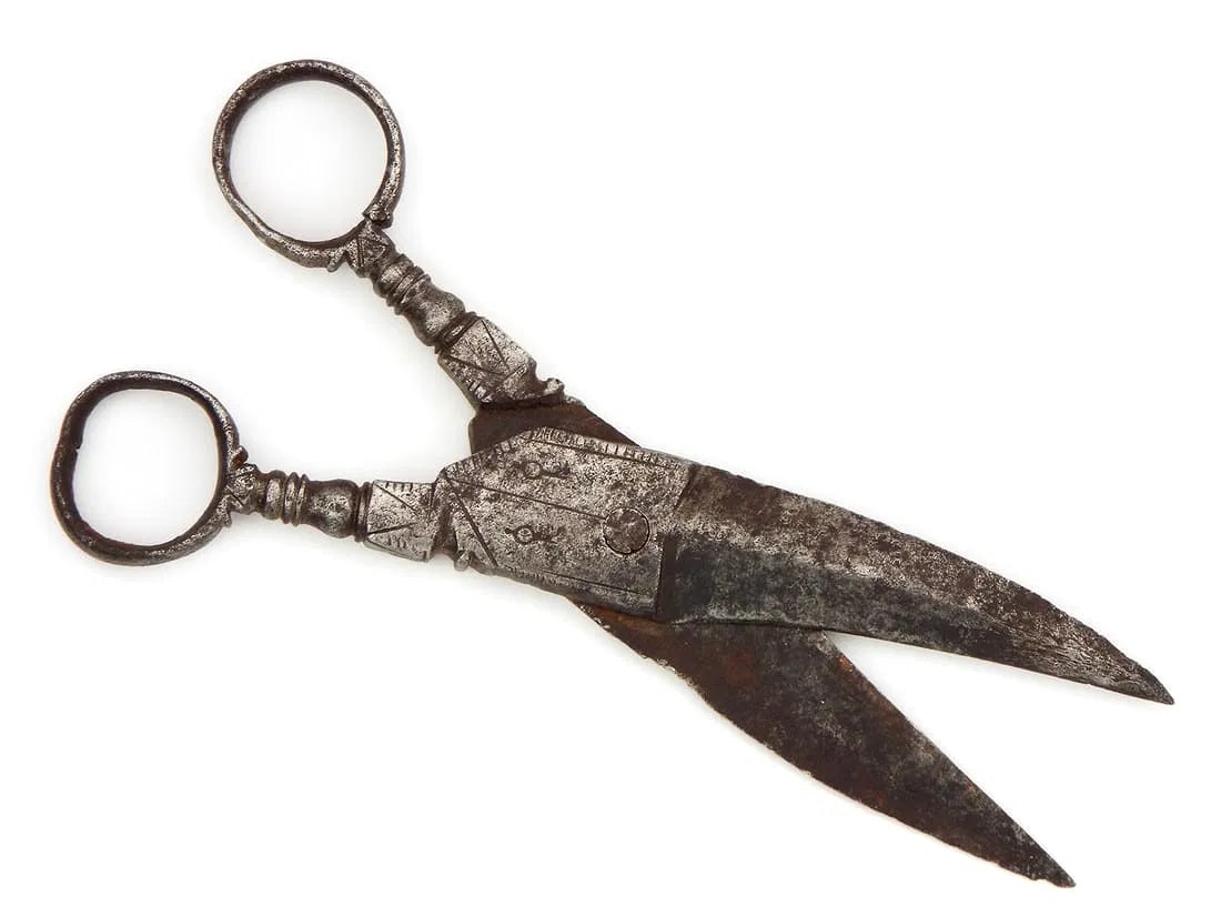 Eleagnt Antique Steel Scissors - Solid Construction - 8