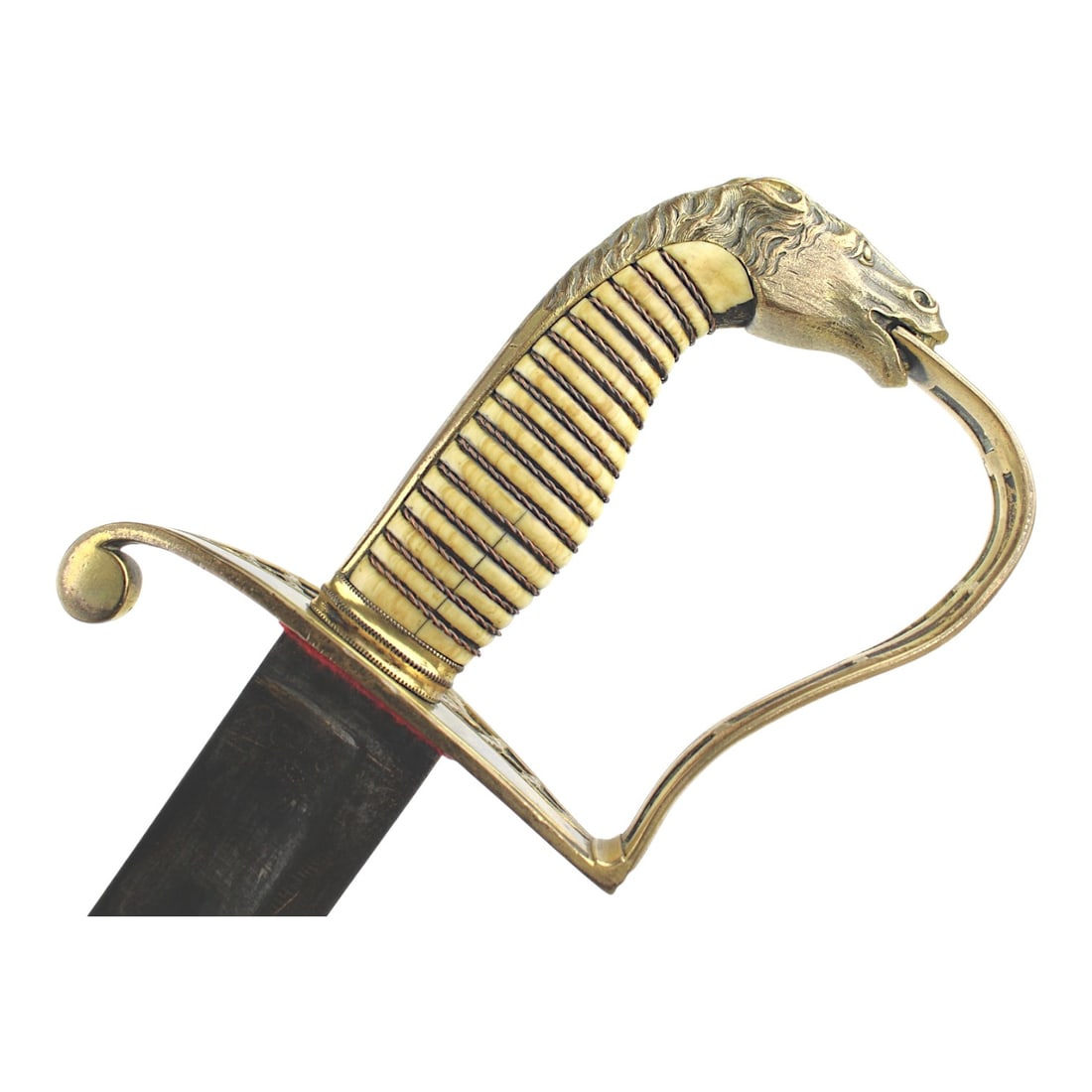 Rare War of 1812 U.S. Horse Head Sword High Officer Presentation Grade c. 1805-10 w/ Original Sheath: This magnificent American War of 1812 period horse head officer’s sword is a presentation-grade, high officer example dating circa 1805 to 1810, complete with its original sheath. Custom made for a 
