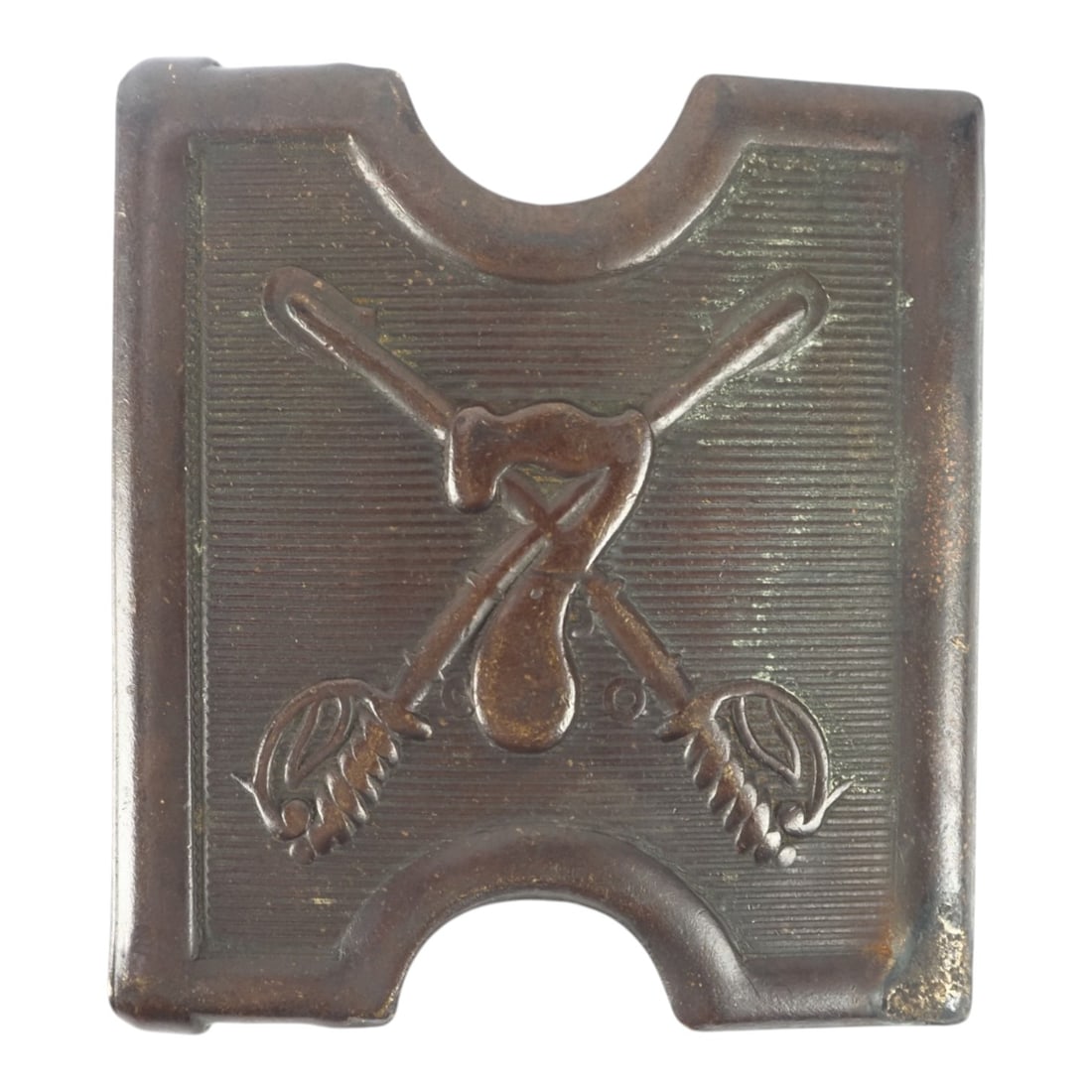 Original U.S. Indian Wars 7th Cavalry Anson Mills Belt Buckle, Custer Regiment: This rare and original U.S. Indian Wars era 7th Cavalry Regiment belt buckle was manufactured by Anson Mills and features the recognized regimental insignia of crossed sabers above the number 7. T