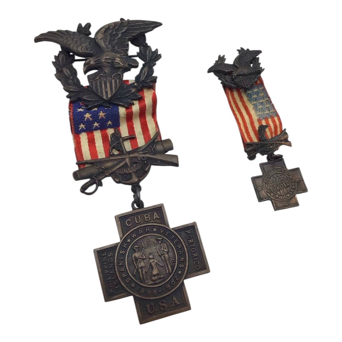 Original 1898–1902 Spanish–American War Veterans Medal – Cuba | Numbered Example w/ Rare Bar (1 of 2)
