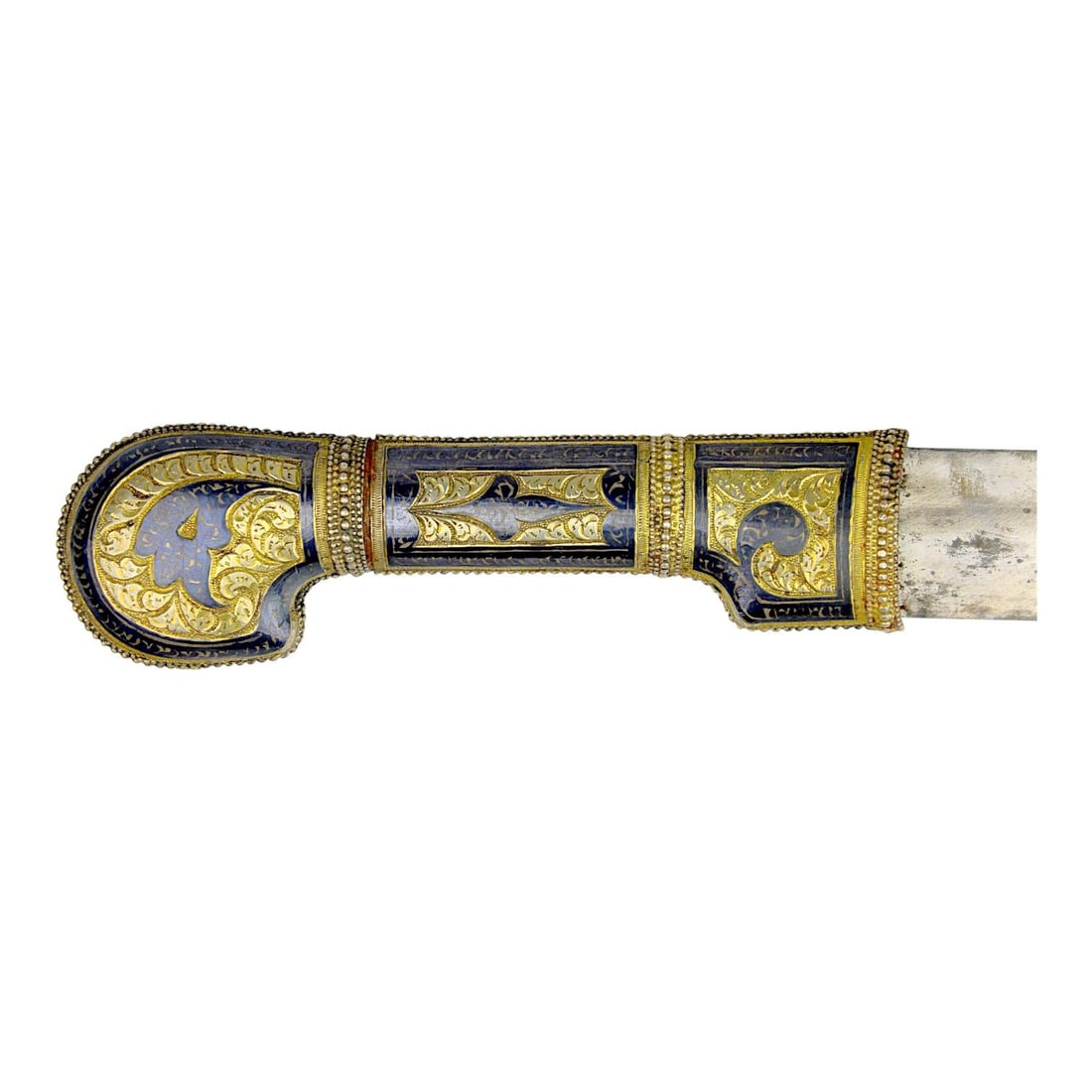 Russian 1917 North Caucasus Niello Silver-Mounted Shashka Sword, Dagestan | Beautiful Blade!: This Russian enameled niello silver-mounted shashka sword is dated 1917 and attributed to the North Caucasus, probably Dagestan. The sword presents in superb condition and offers an excellent disp
