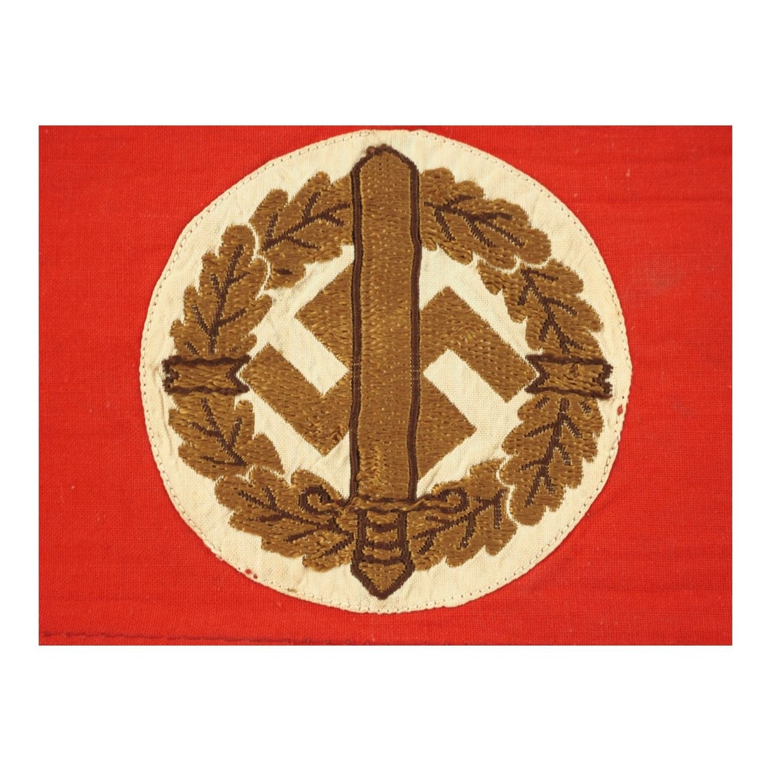 German Pre-WW2 NSDAP SA Military Defense & Sports Team Armband: This German pre-WWII NSDAP SA Military Defense and Sports Team armband is an excellent condition example connected to the athletic, paramilitary, and defense-oriented culture of the Sturmabteilung bef