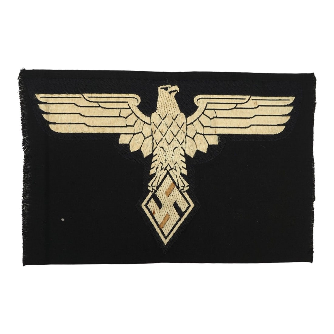 Beautiful German WW2 Hitler Youth NSDStB Sports Shirt Eagle - Brought Home by A U.S. Vet w/ Original: This beautiful German WWII Hitler Youth NSDStB sports shirt eagle, or NSDStB Sportabzeichen, was brought home by a U.S. veteran and retains its original complete RZM tag. The insignia remains in e