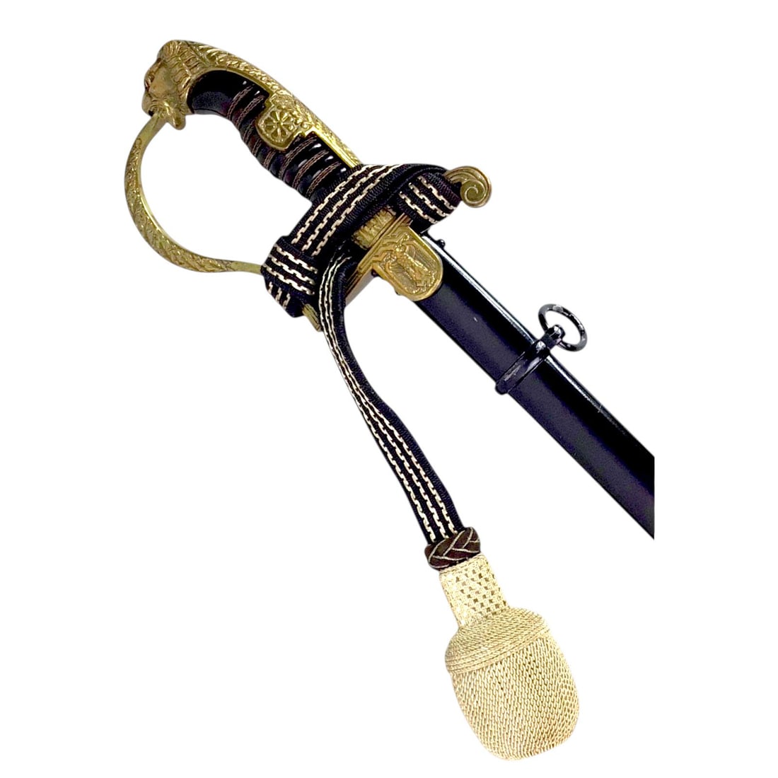 Immaculate German WW2 Heer Officer Sword by Ernst Pack & Söhne "Siegfried" Leopard Head Model: This exceptional German World War II Heer Officer's Sword was manufactured by the renowned Solingen firm Ernst Pack & Söhne and bears the highly desirable "Siegfried" company trademark on the blad
