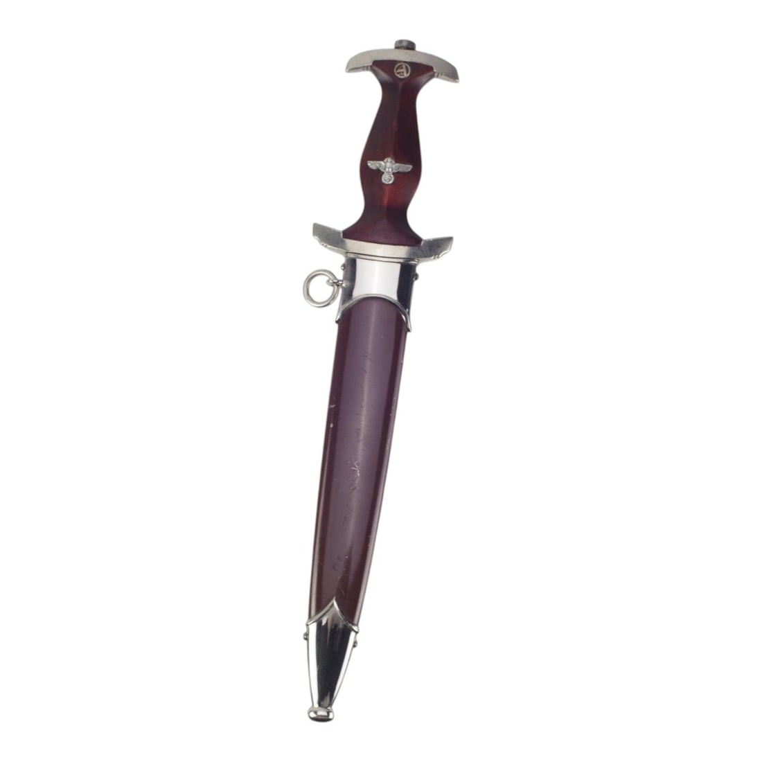 Early German WW2 SA Dagger by Alcoso Solingen with DU Crossguard & Brown Scabbard (1 of 7)