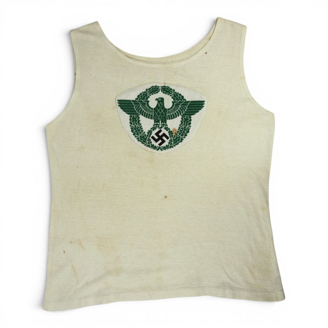 Rare Named WW2 German Polizei Sports Shirt “E.H.?? Rare Veteran Bring-Back: This rare and highly desirable WWII German Polizei sports shirt, named “E. H.” and retained as a veteran bring-back, is a complete original example of the police athletic uniform worn during